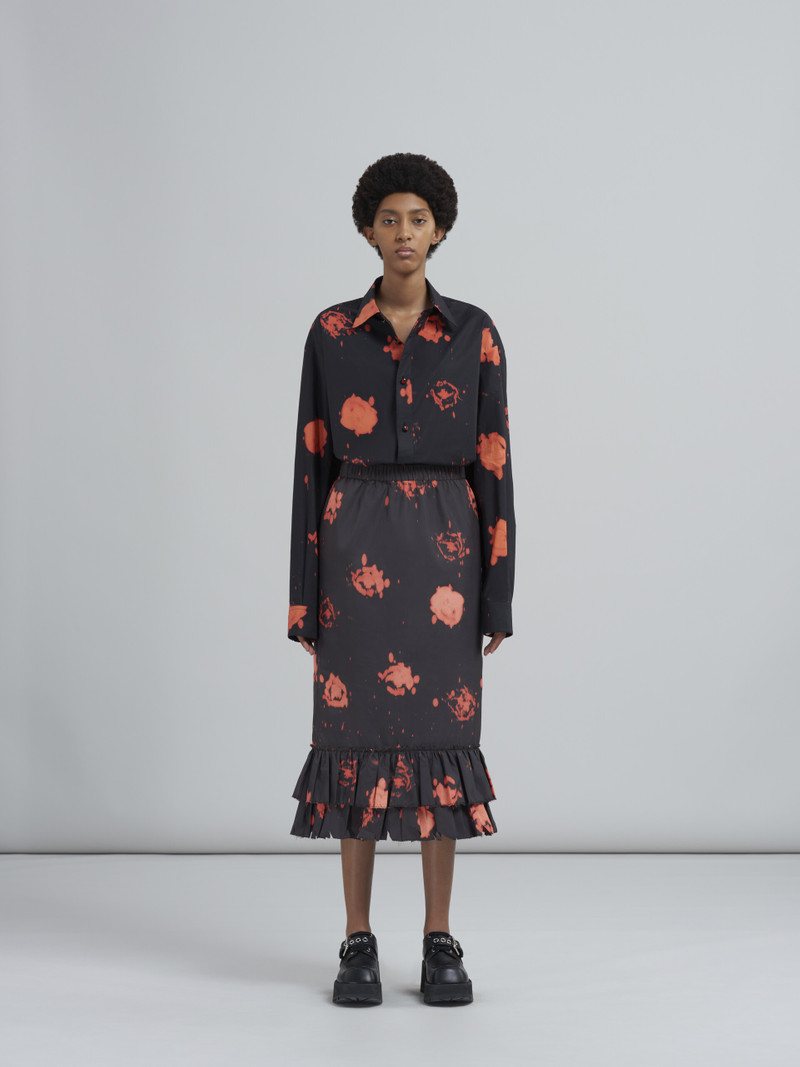 Marni FADED ROSES PRINT TAFFETA SKIRT outlook