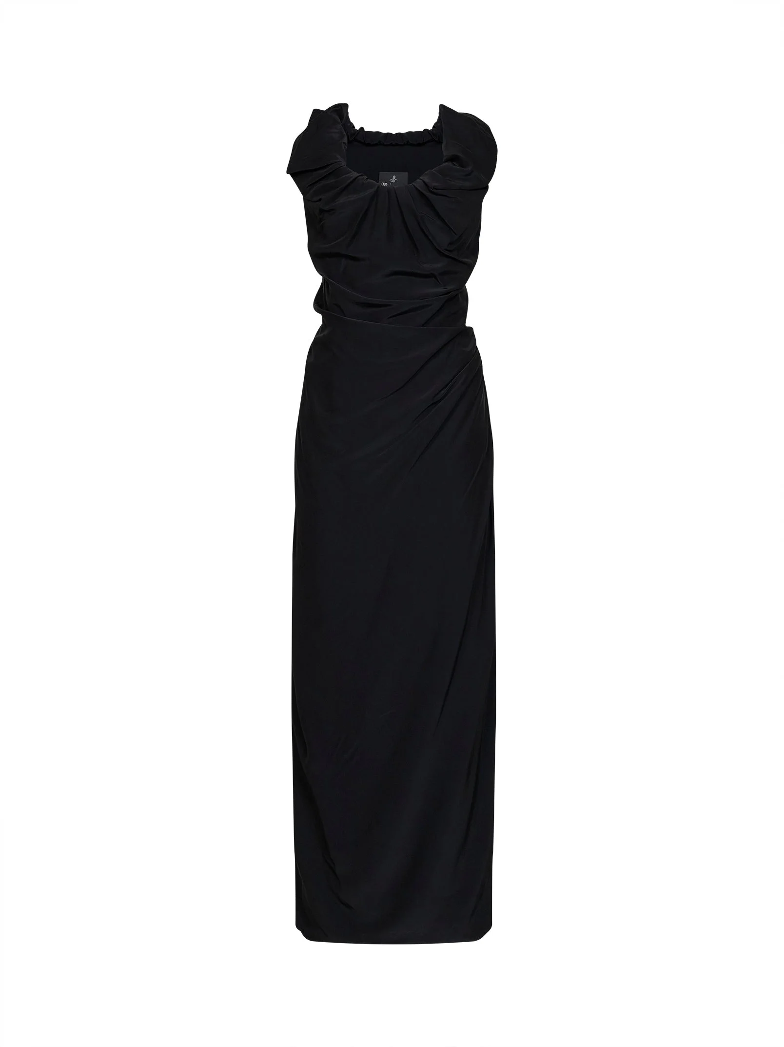 Black viscose and silk Ginnie Amber long dress - 1