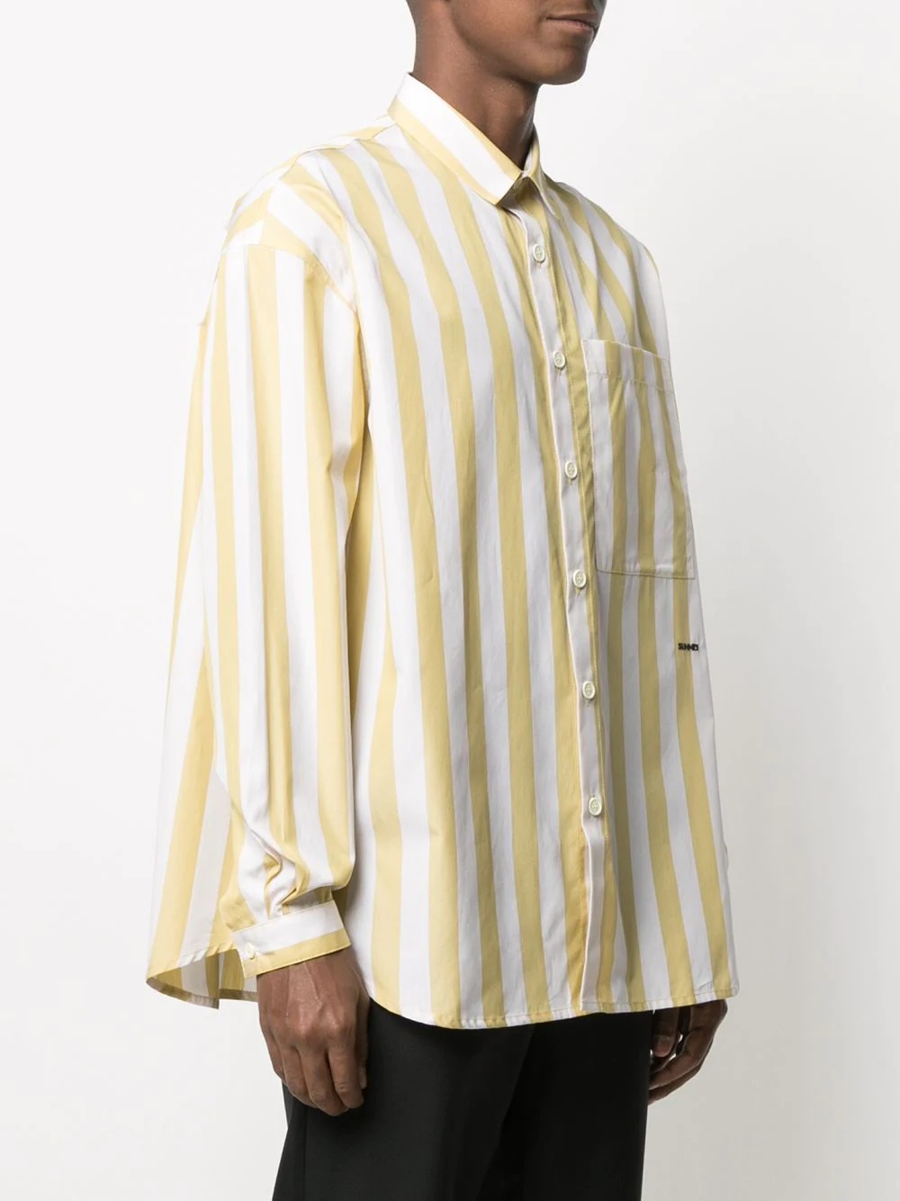 vertical stripe-print shirt - 3