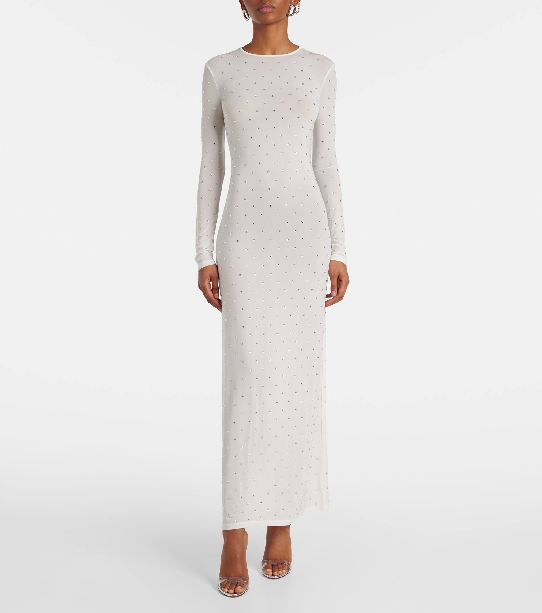 Bridal crystal-embellished maxi dress - 2
