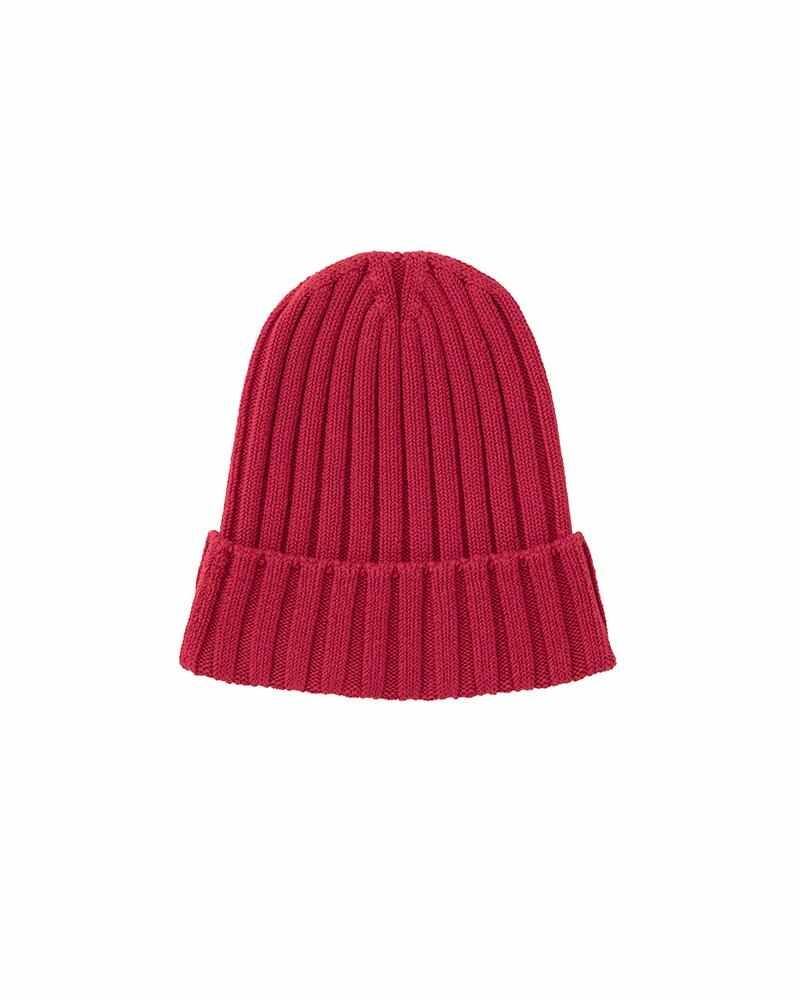 KNIT CAP COTTON RED - 2