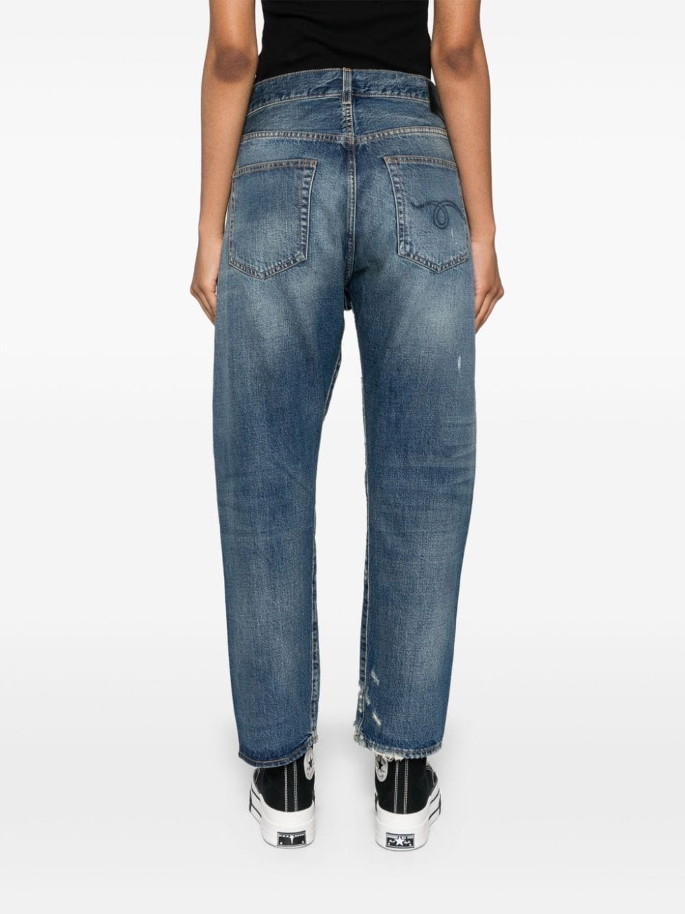 Crossover distressed skinny jeans - 4