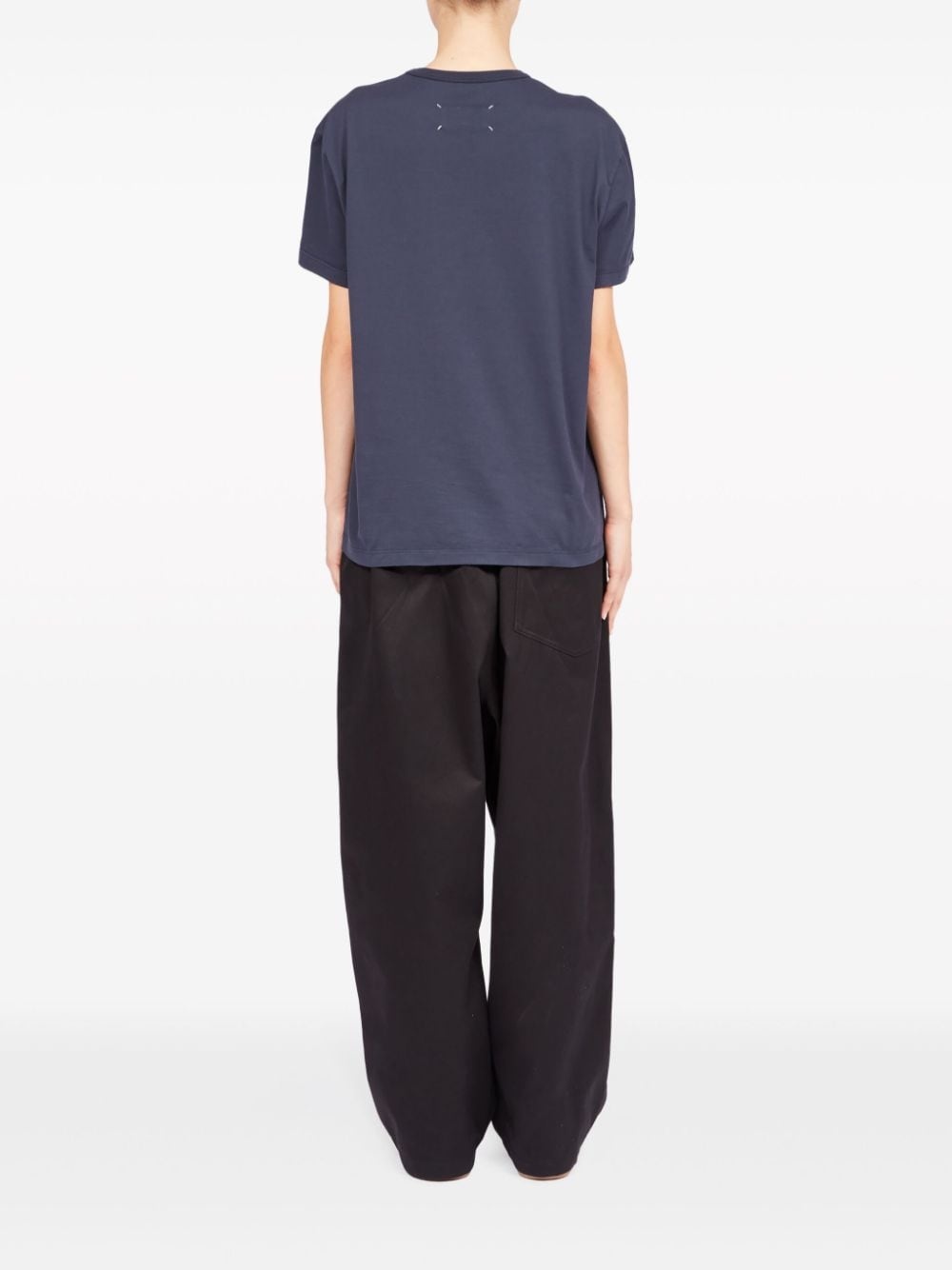 logo-embroidered cotton T-shirt - 4