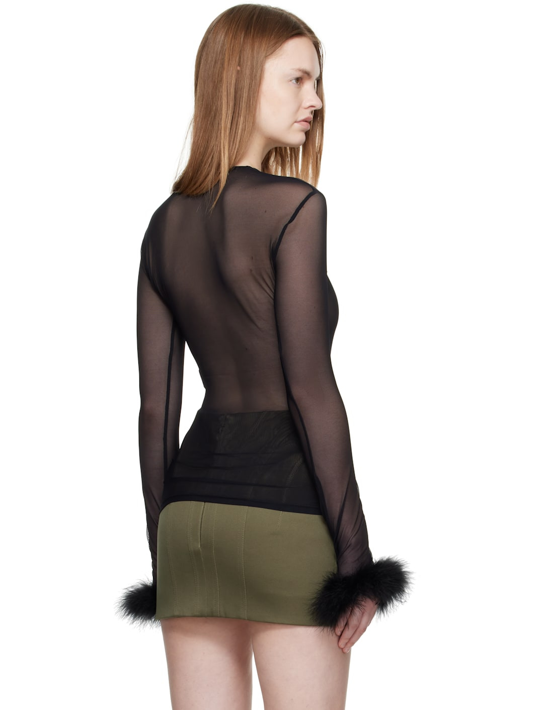 Black Marabou Mesh T-shirt - 3