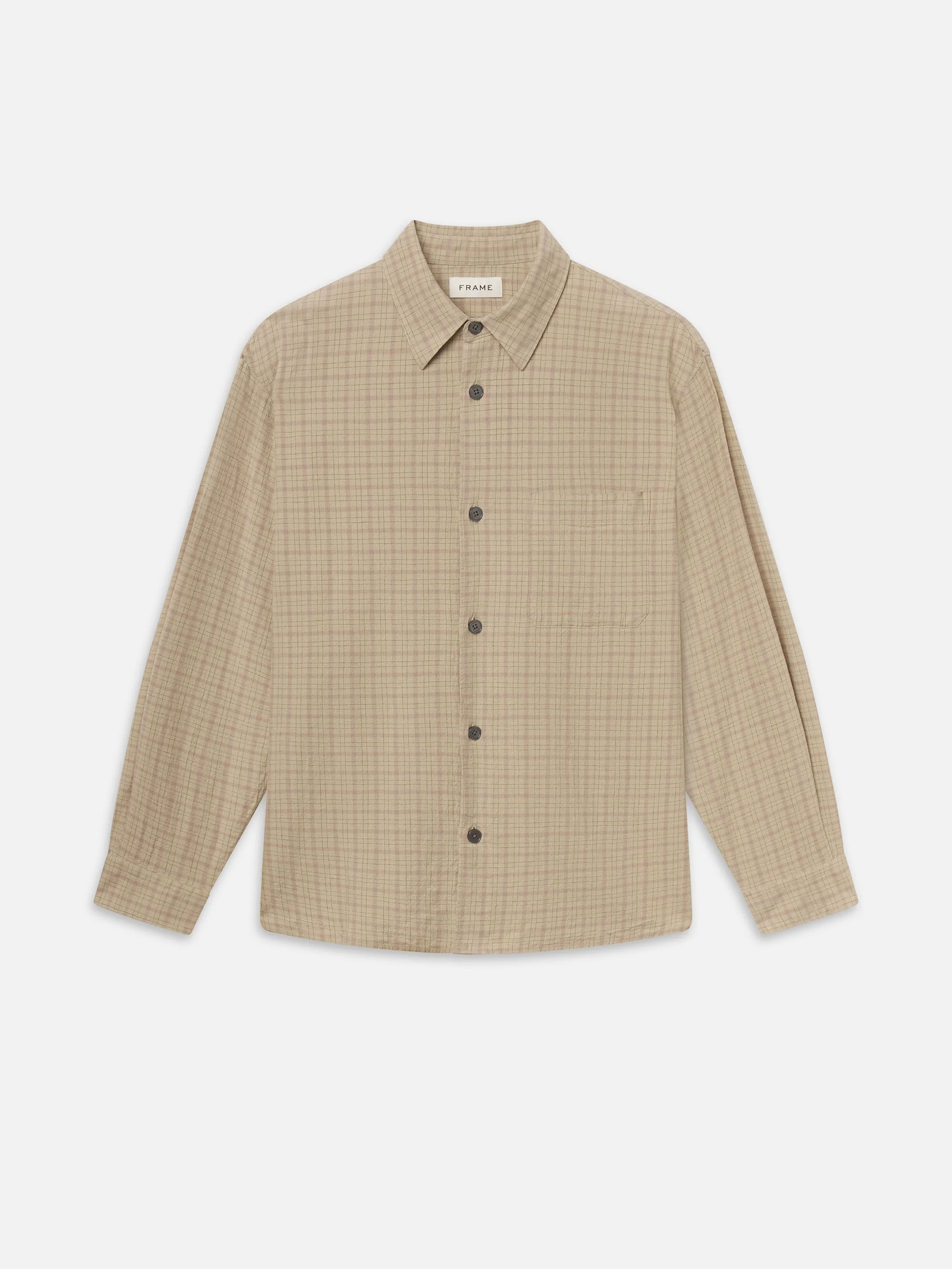 Linen Blend Plaid Shirt - 1