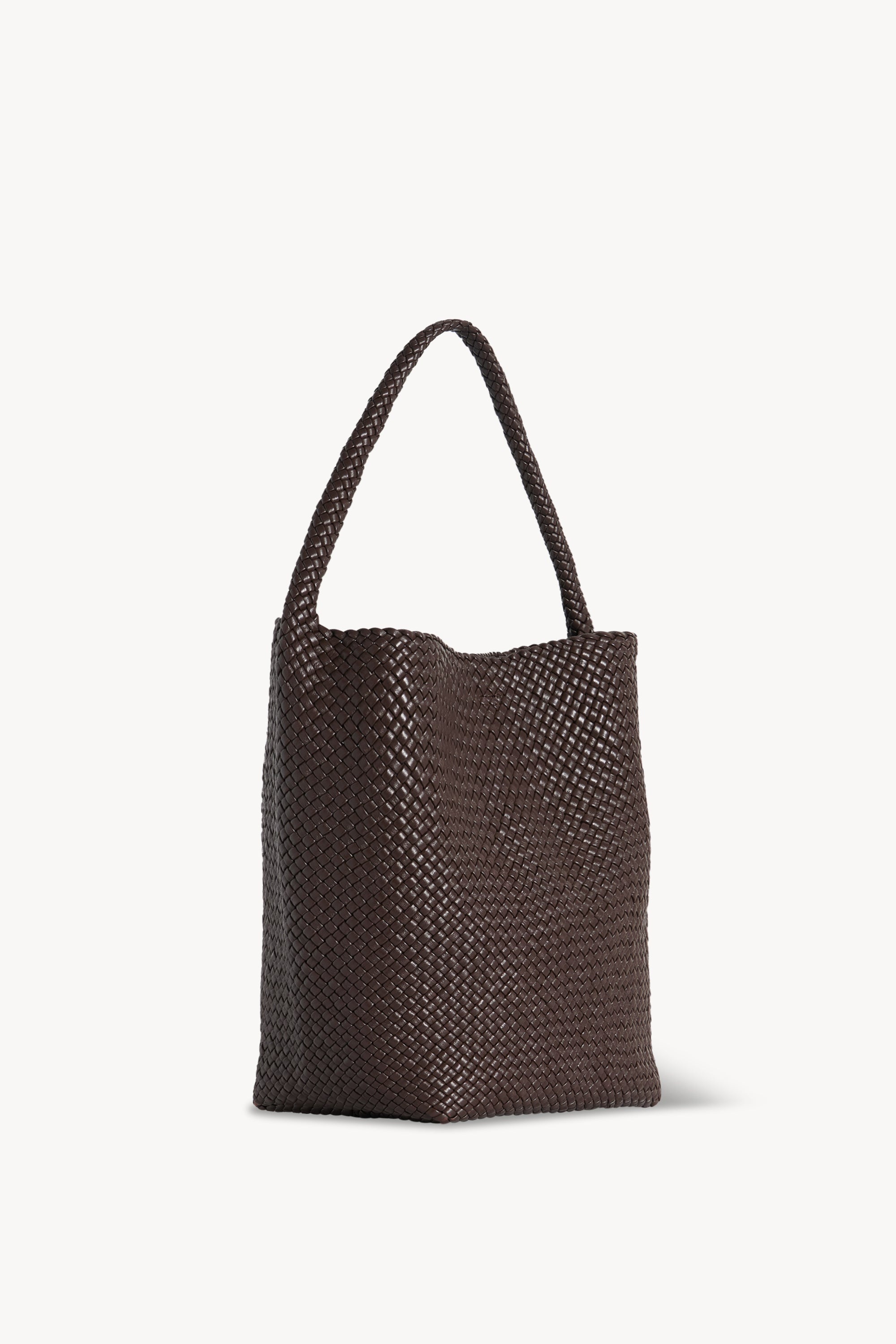 Medium Woven N/S Tote Bag in Leather - 2
