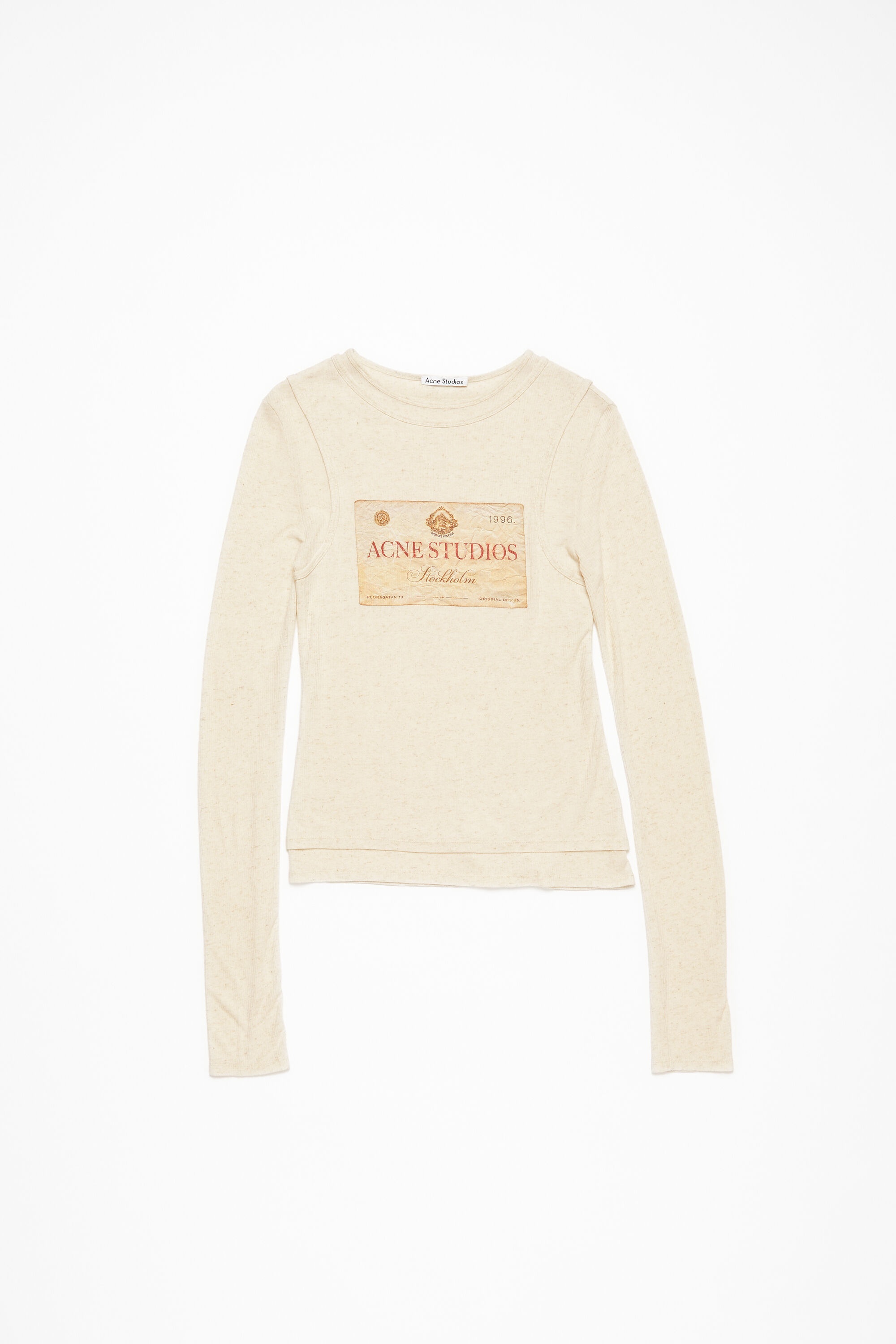 Double-layered long sleeve t-shirt - Ecru beige - 5