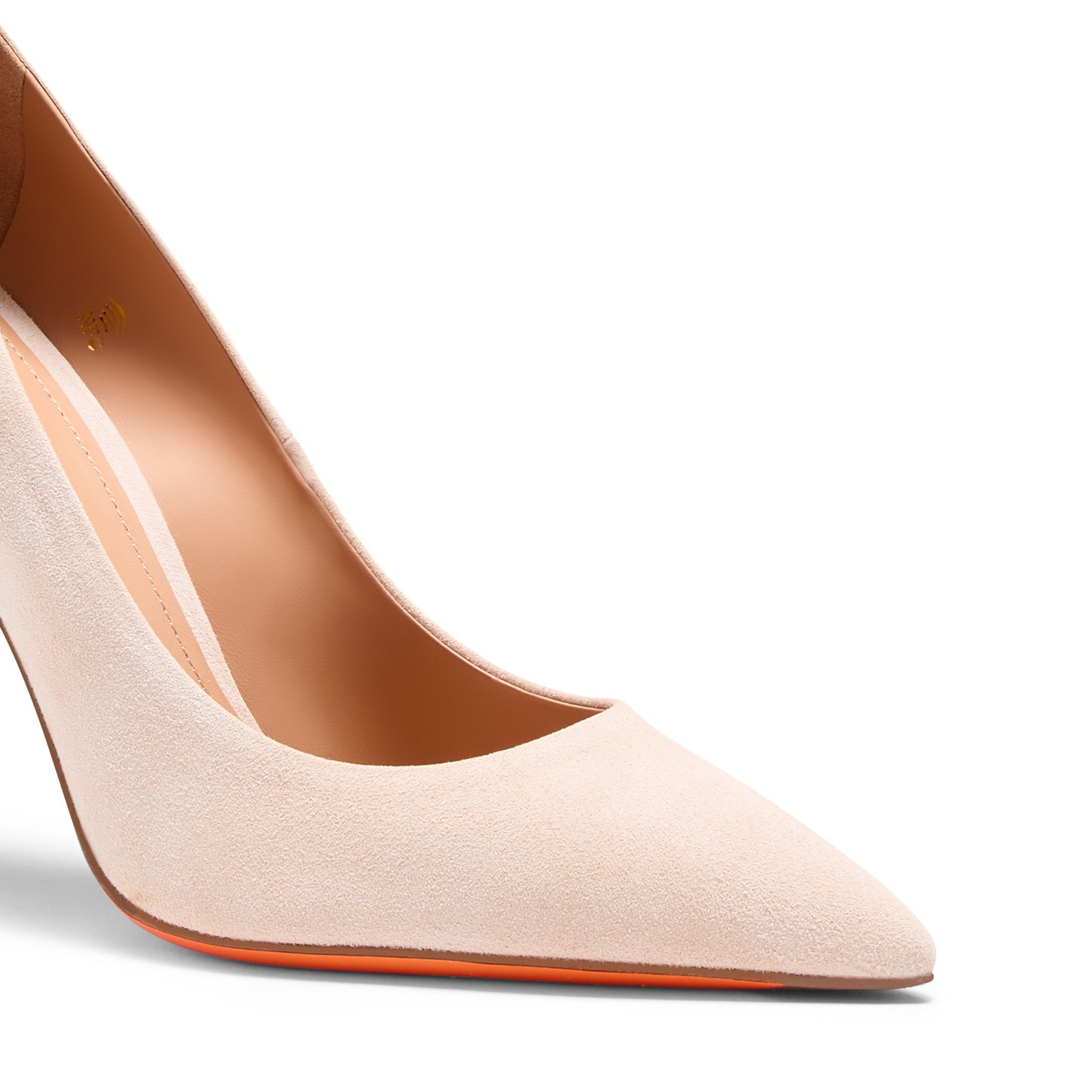 Women's pink suede high-heel pump - 5