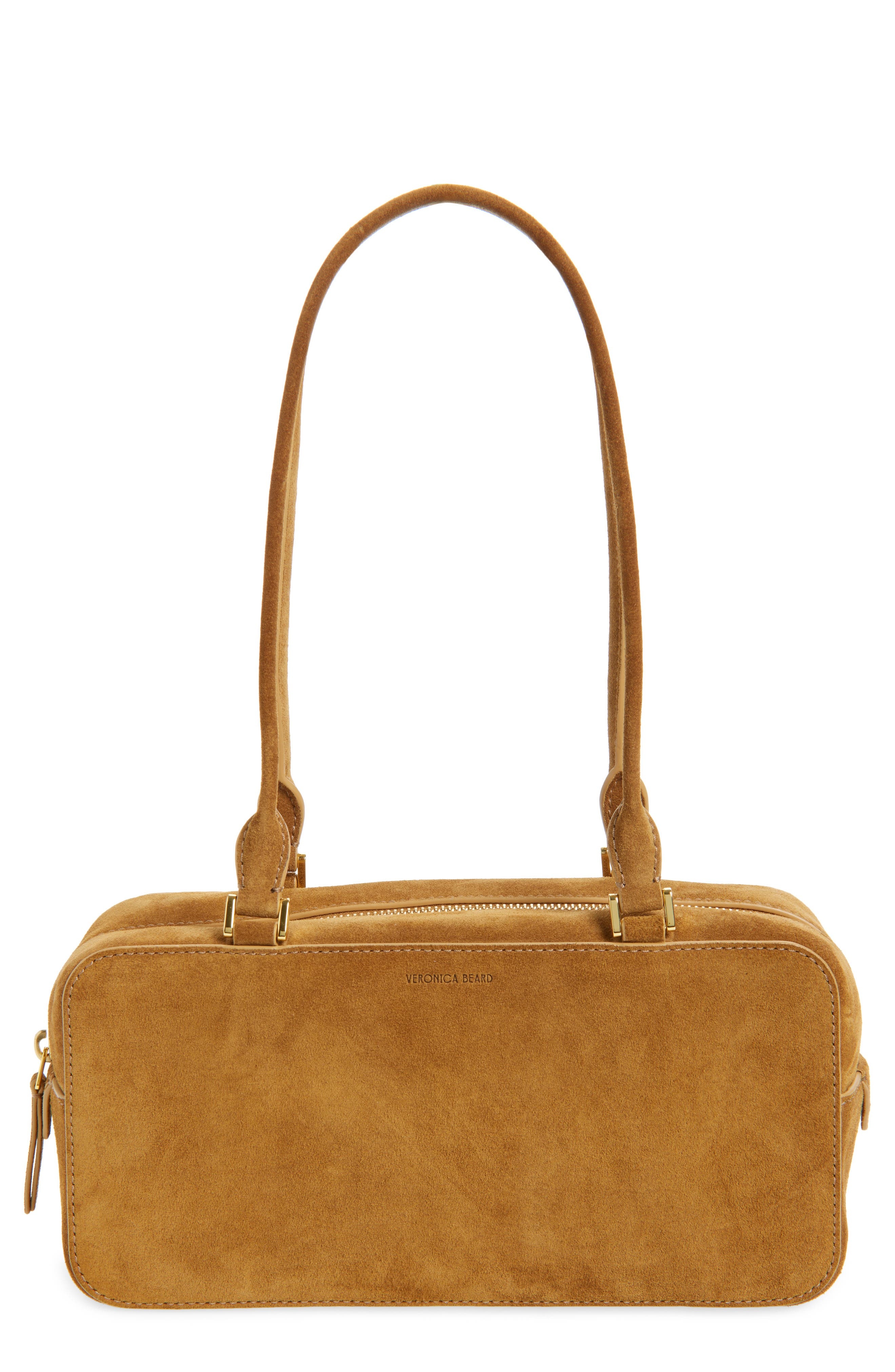 Veronica Beard Boxy Suede Shoulder Bag in Acorn at Nordstrom - 1