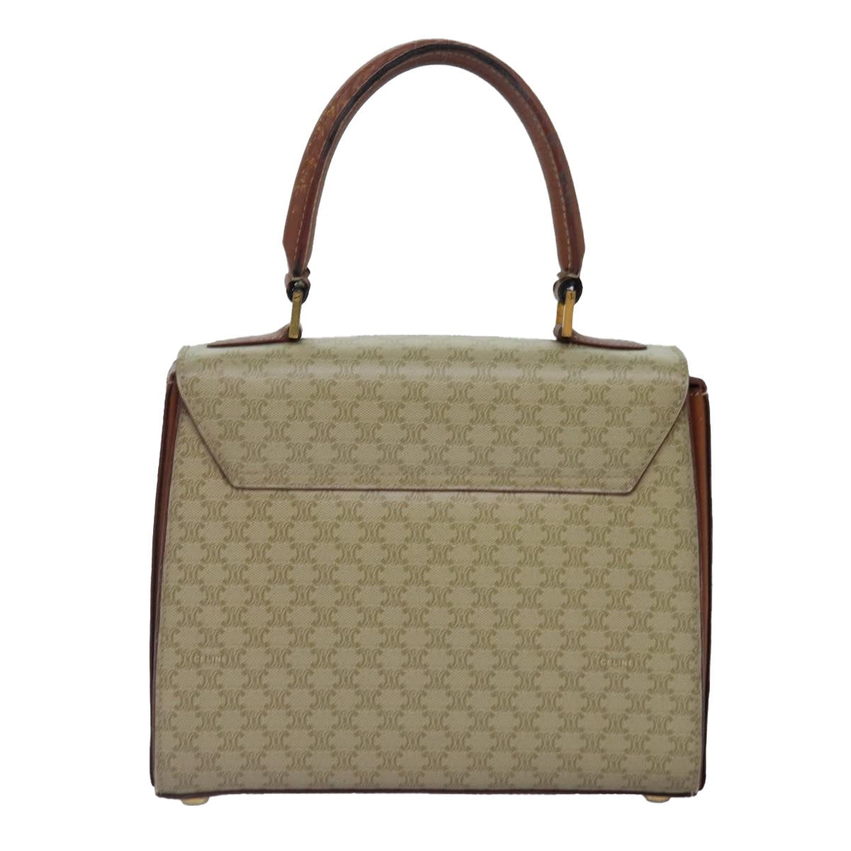 CELINE Macadam Canvas Hand Bag Pvc Leather Beige - 2