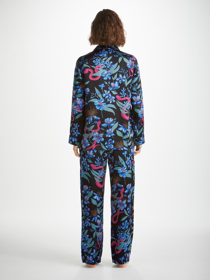 Women's Pajamas Brindisi 101 Silk Satin Black - 4