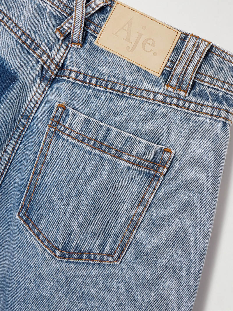 Outline Frayed High-rise Wide-leg Jeans 5