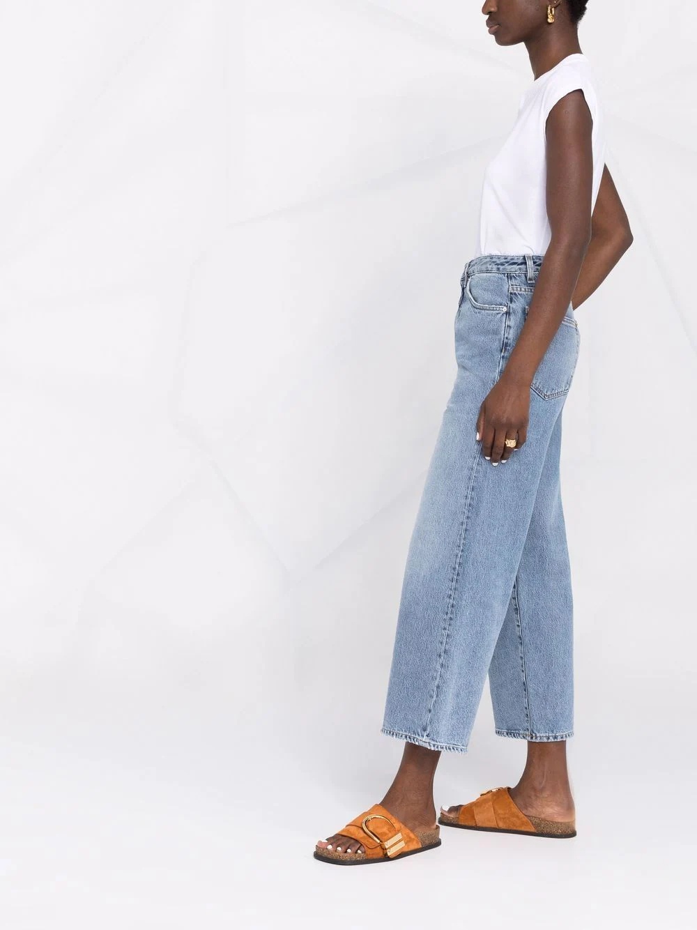 high-waisted wide-leg jeans - 6