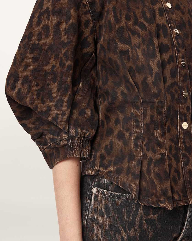 NANCY LEOPARD PRINT DENIM SHIRT 7