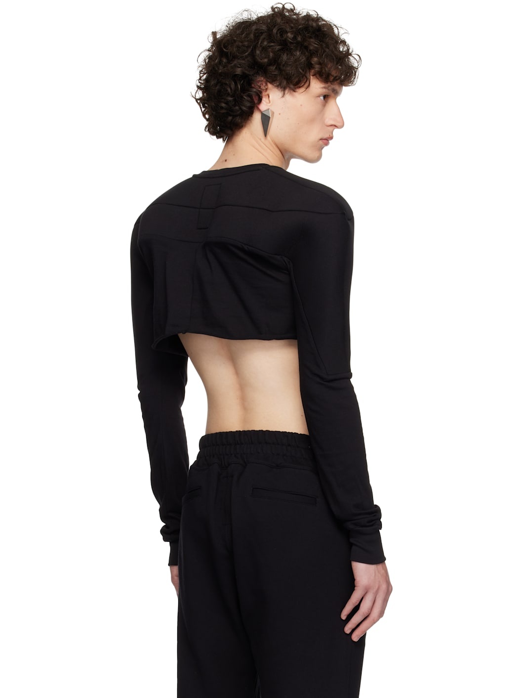 Black Champion Edition Girdered Cropped Harness T-shirt - 3