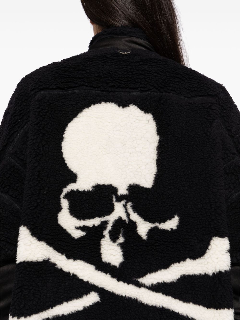 logo-motif shearlingjacket - 5