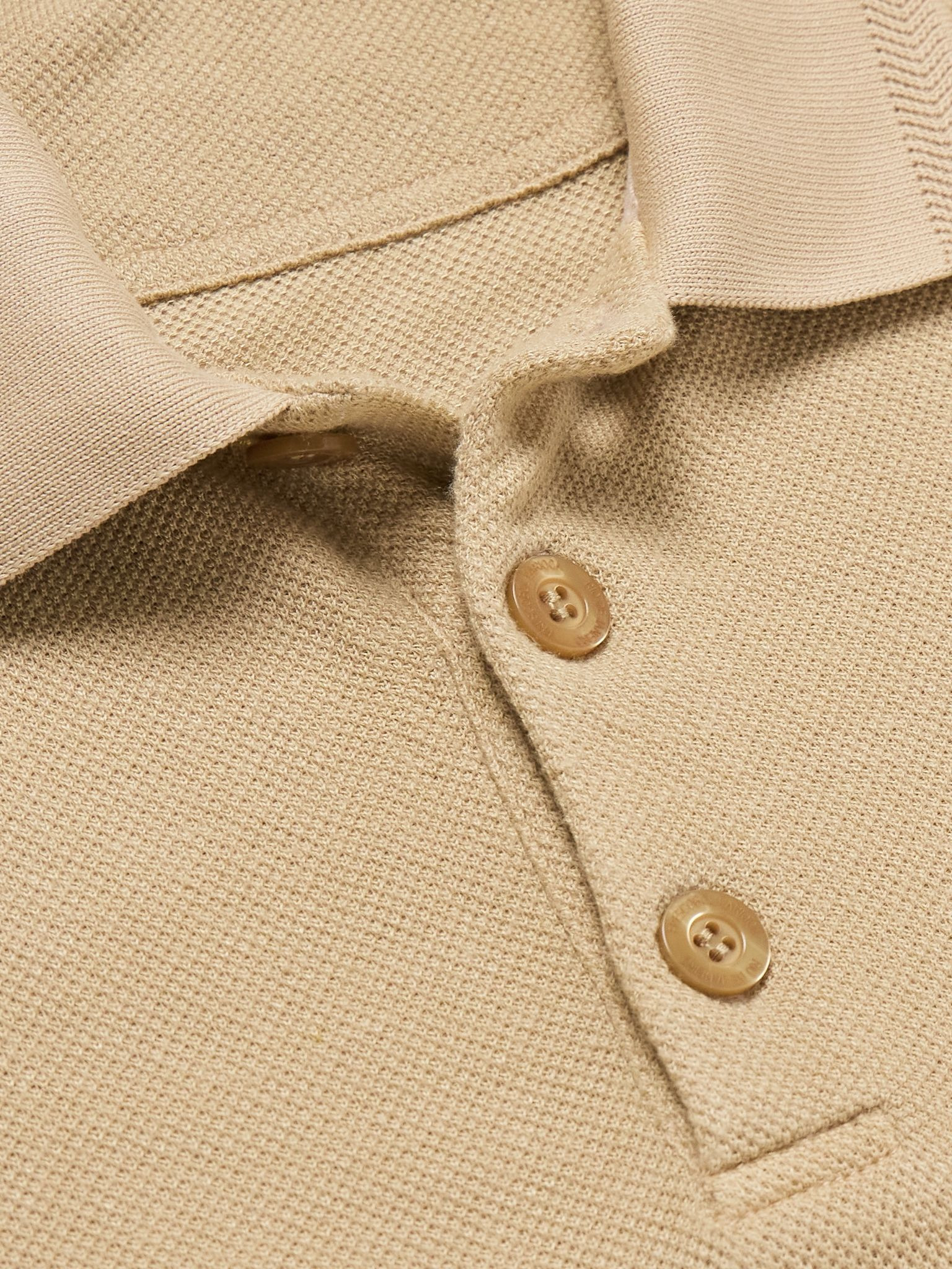 Horacio Modal and Linen-Blend Piqué Polo Shirt Brown - 4