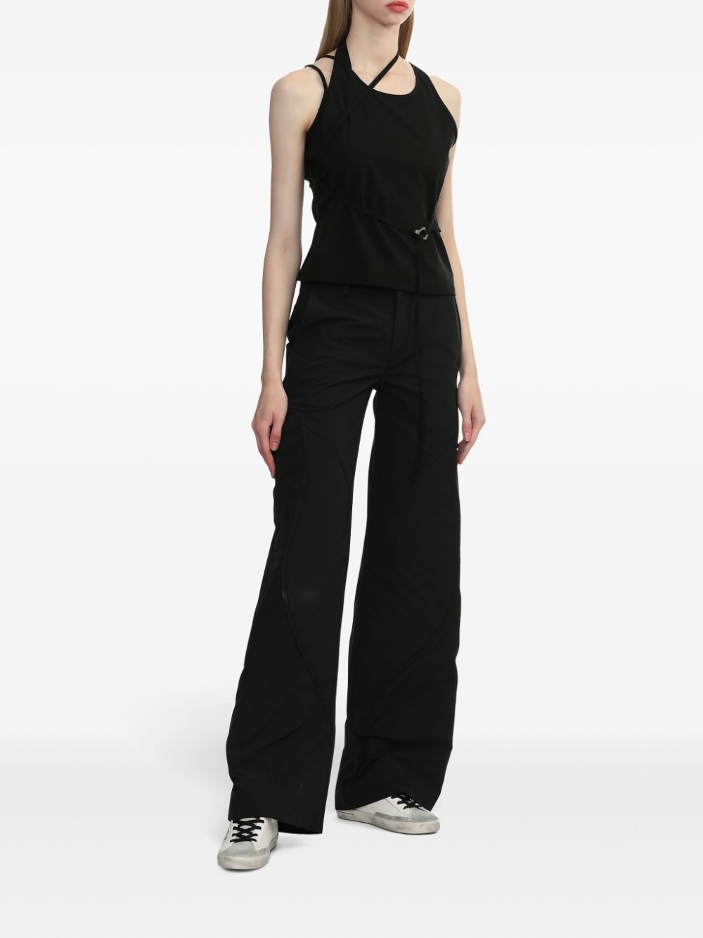 strap-detail draped top - 2
