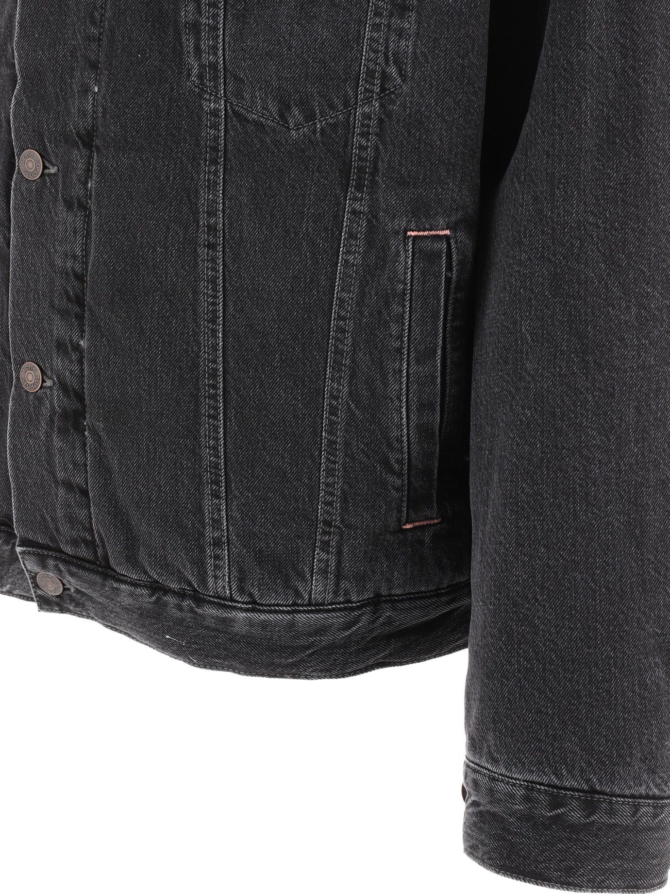 Acne Studios Lined Denim Jacket With Faux-fur Collar - 4