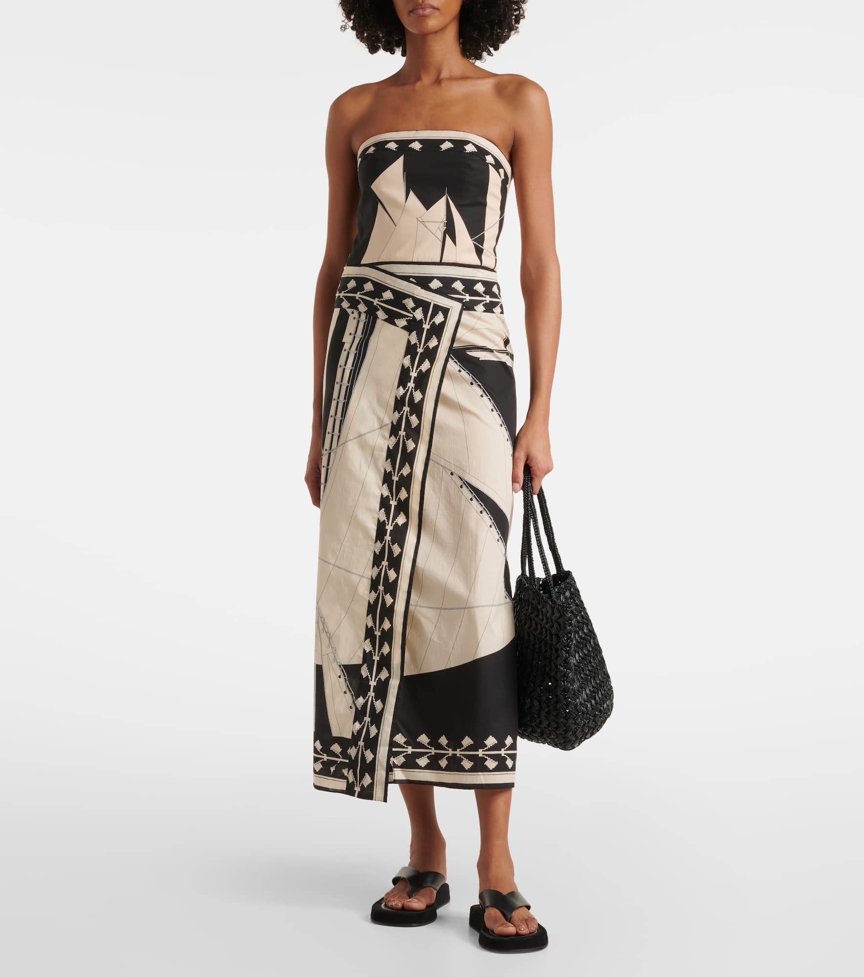 Printed strapless midi dress - 2