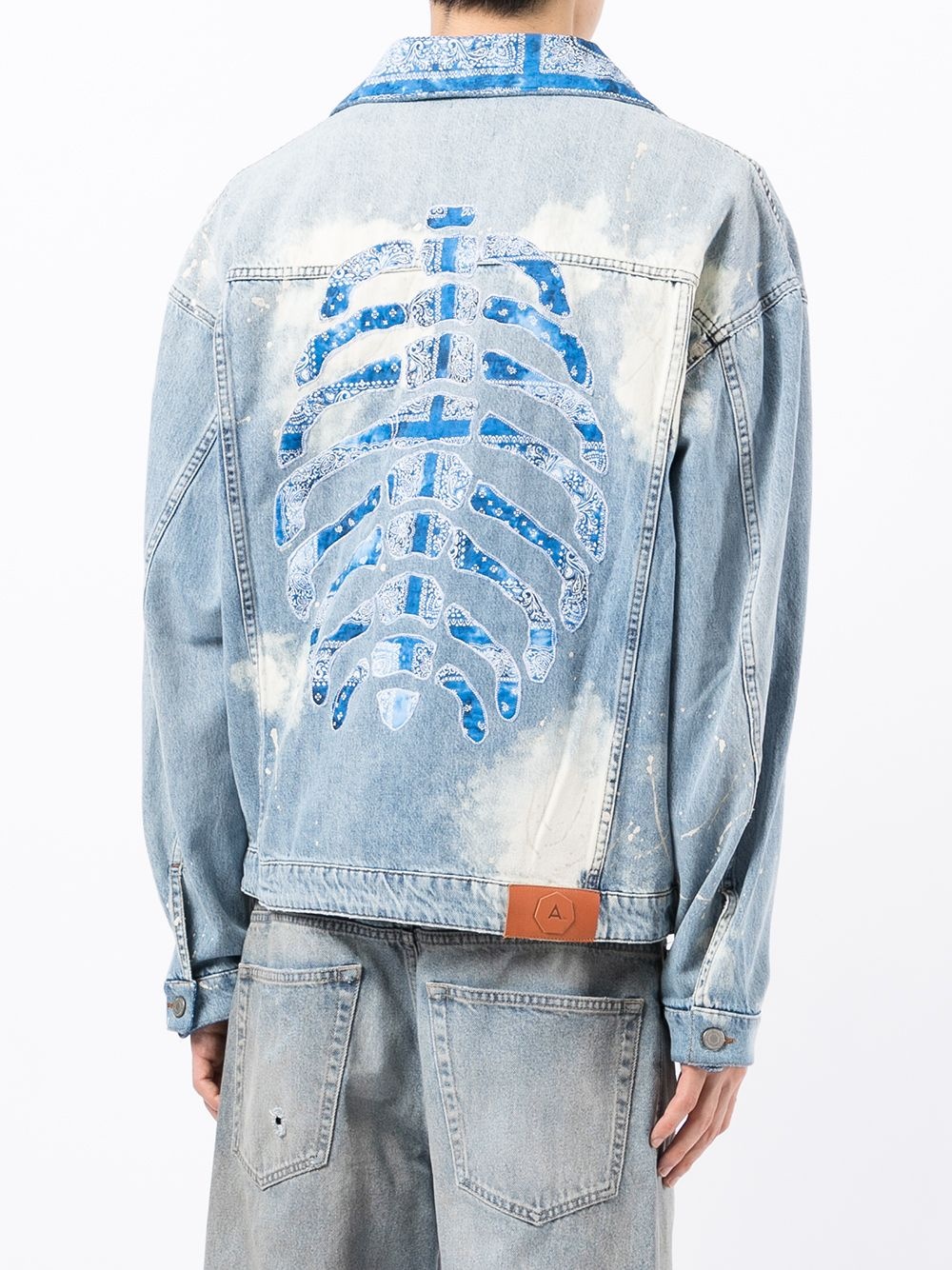 logo-print denim jacket - 4