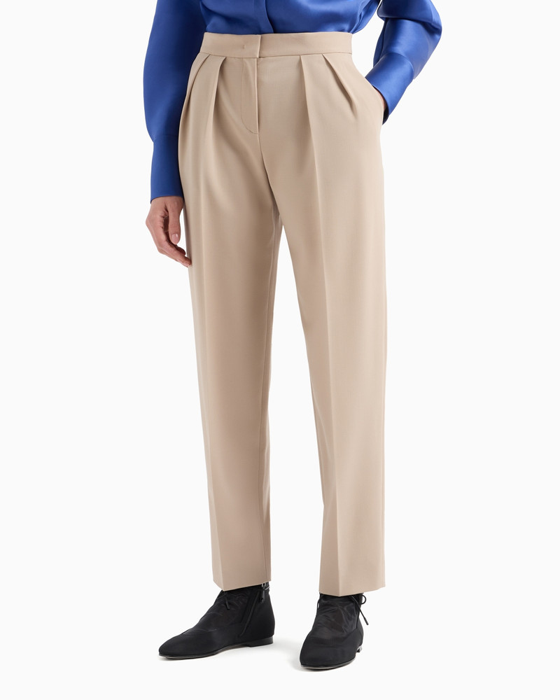 GIORGIO ARMANI TWO-PLEAT BARATHEA-WOOL TROUSERS outlook