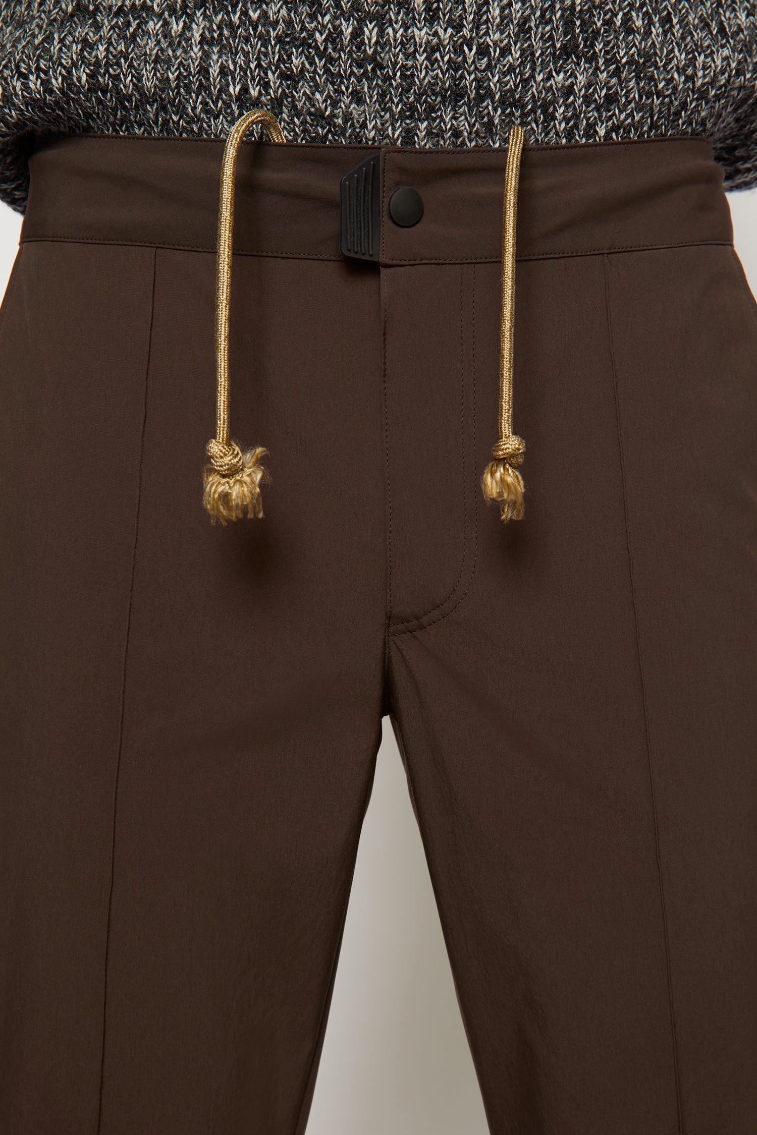 Technical side-zip trousers cacao brown - 7