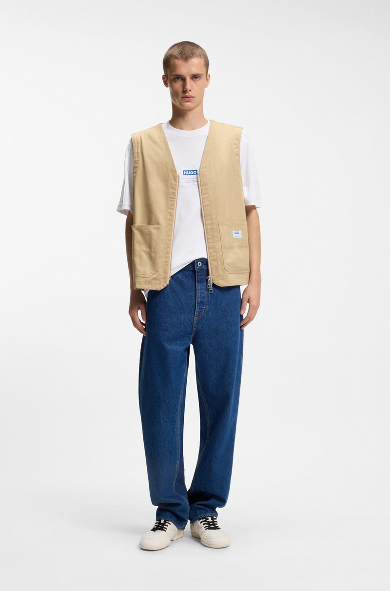 HUGO COTTON-JERSEY T-SHIRT WITH WORKWEAR-INSPIRED LOGO LABEL outlook