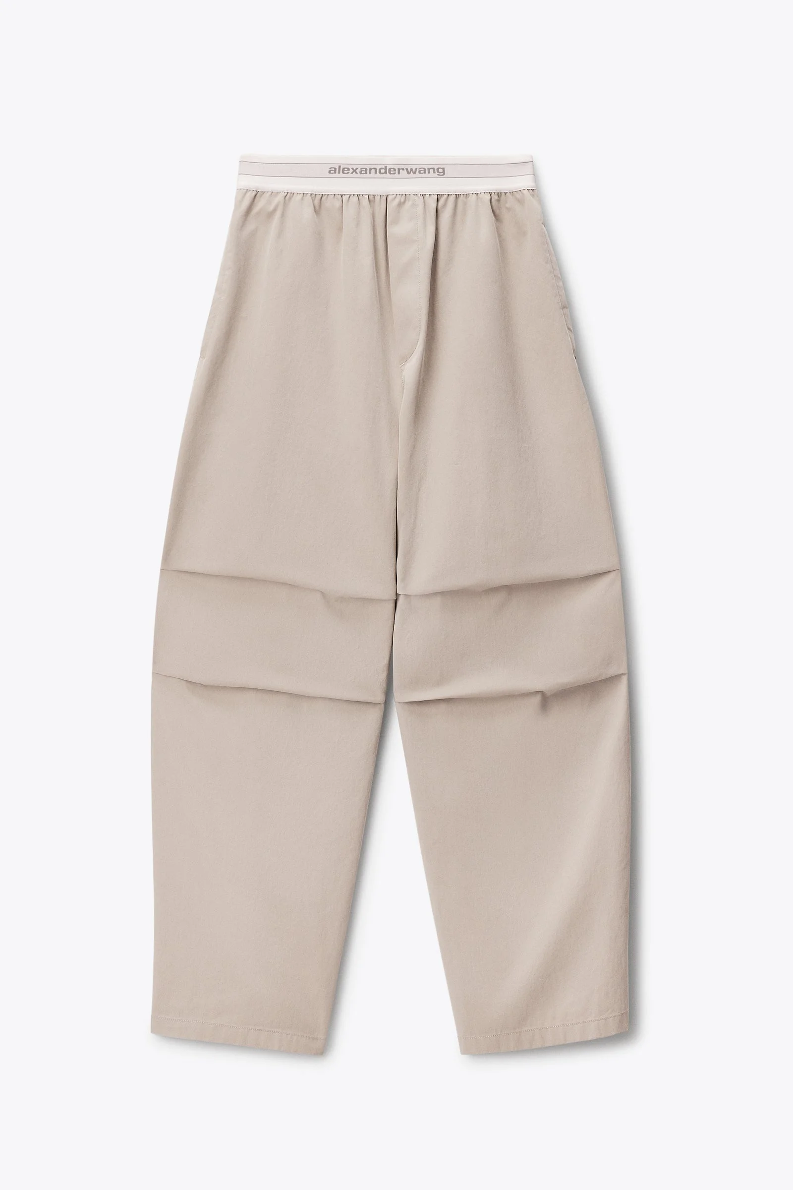 mid-rise pleated wide-leg pant with logo elastic waist - 1