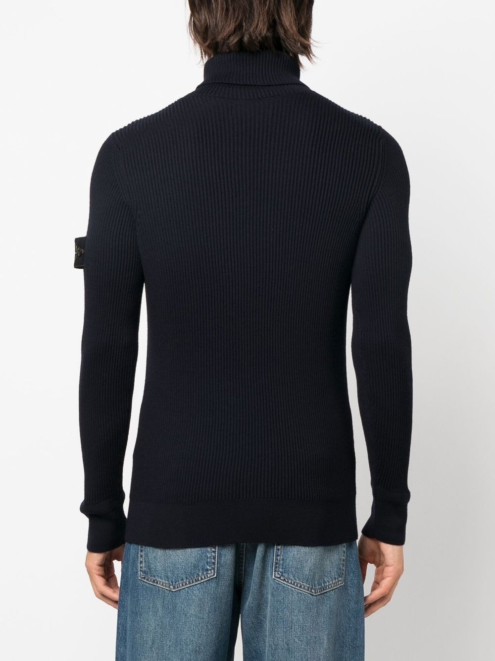 Compass-patch roll-neck jumper - 4