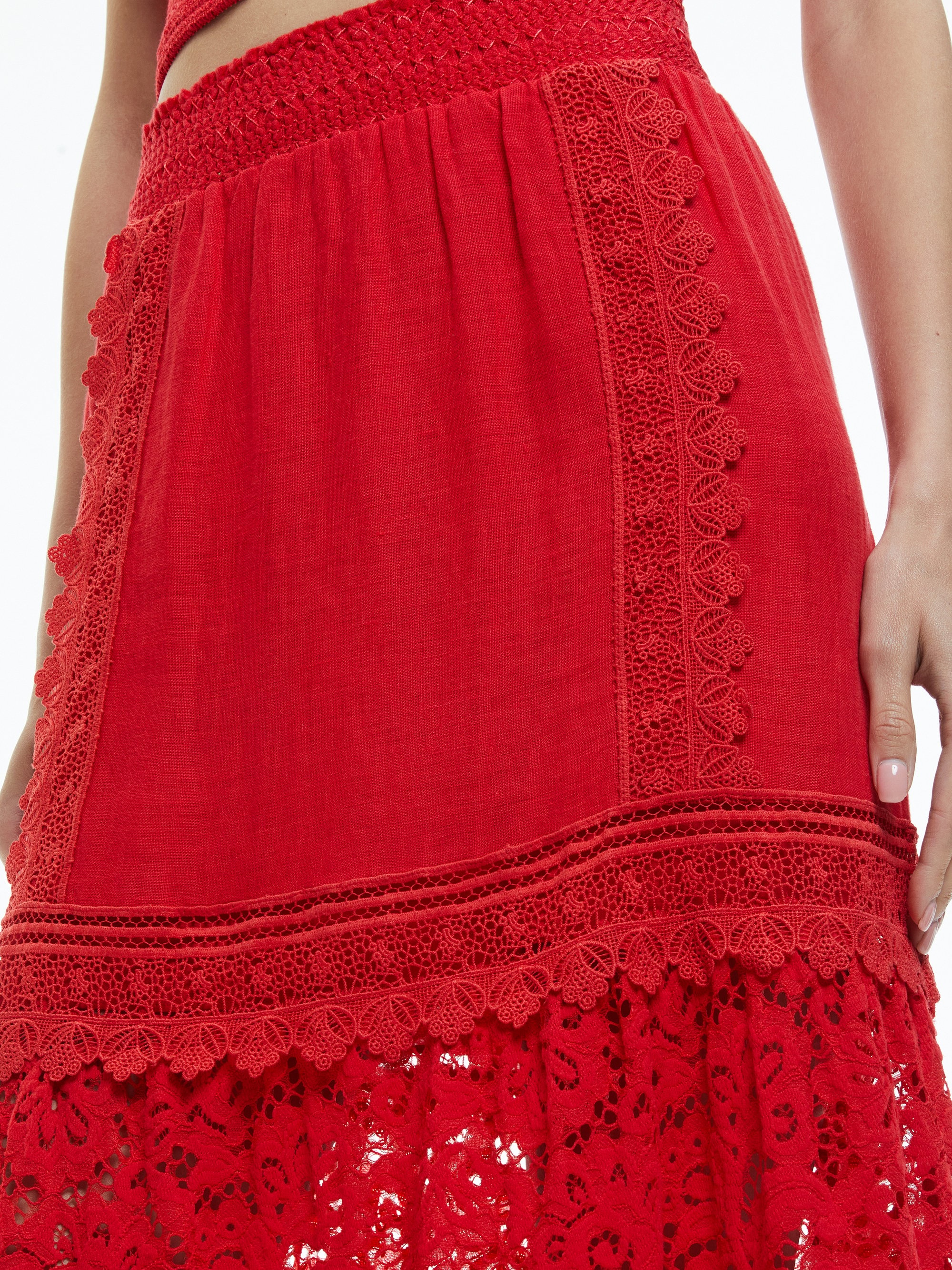 REISE EMBROIDERED TIERED MAXI SKIRT - 5