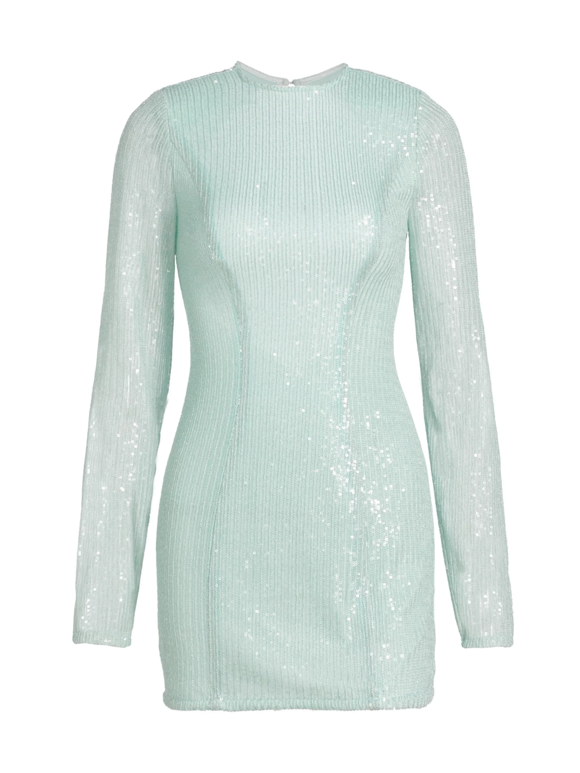 Women's Sequined Open-Back Minidress - Wan Blue - 1