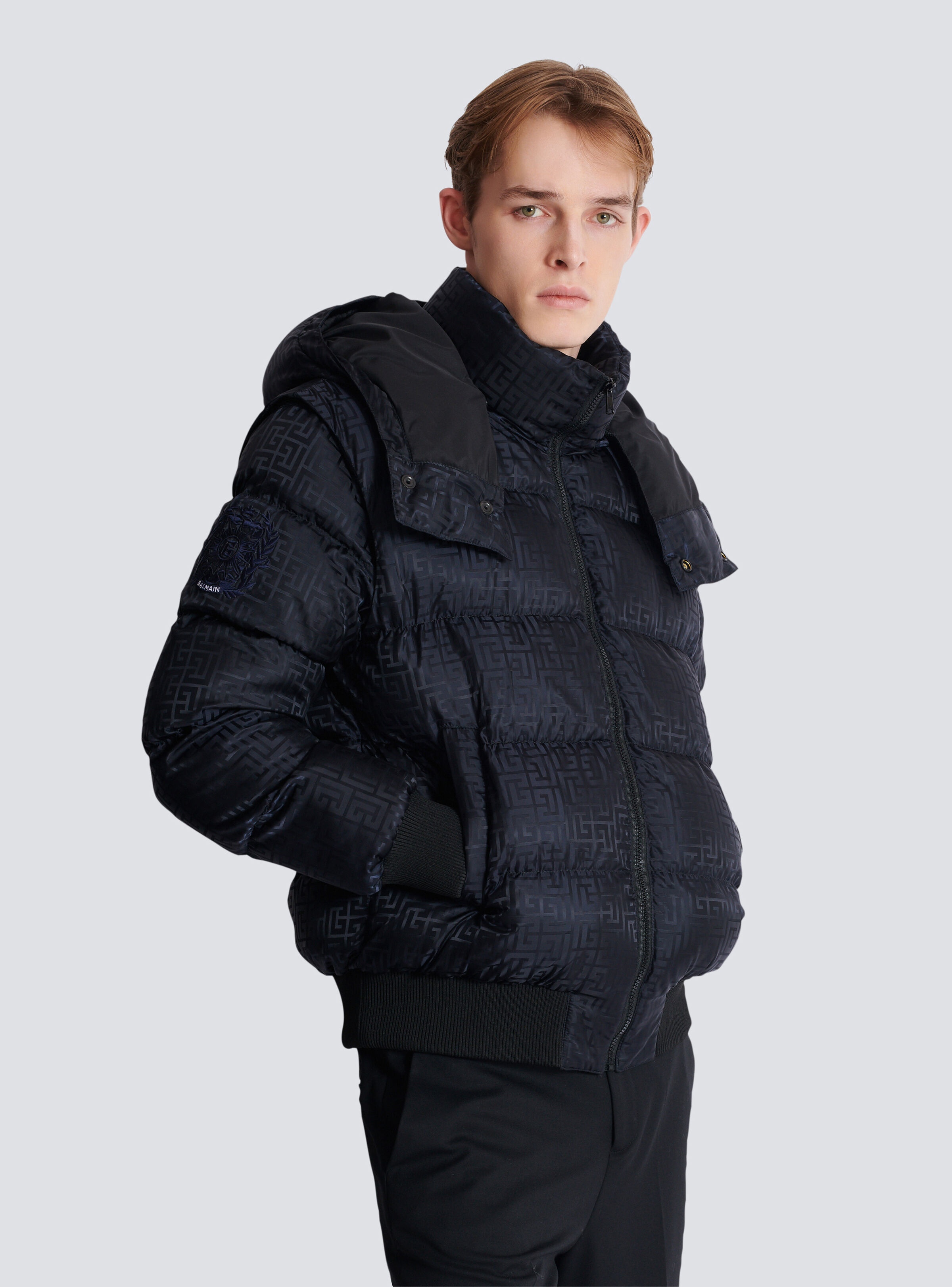 Cropped monogram jacquard padded jacket - 6