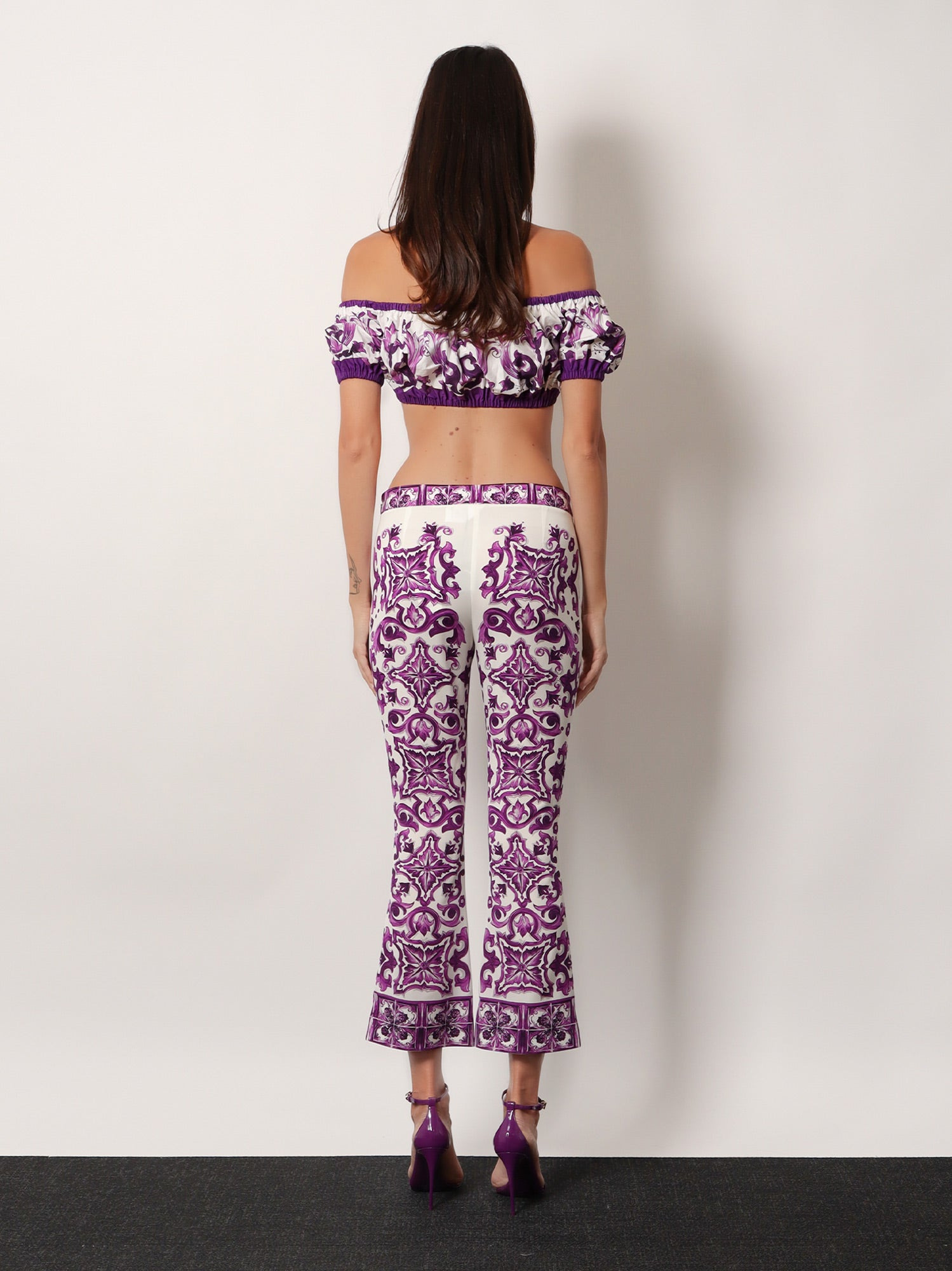 Dolce & Gabbana Women Silk Trousers With Maiolica Print - 3