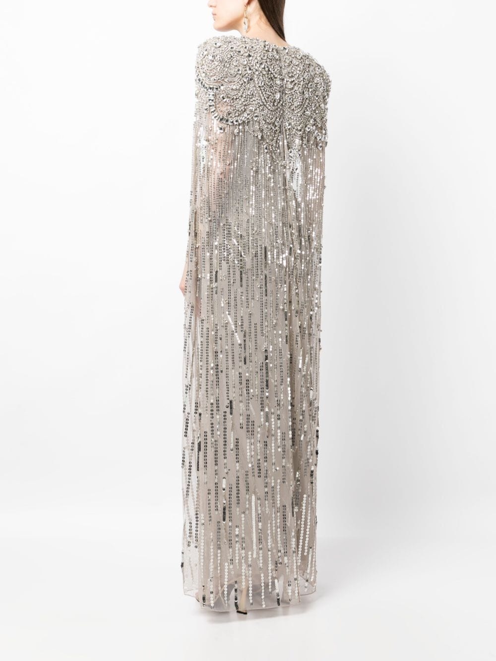 Lotus Lady embellished cape gown - 4