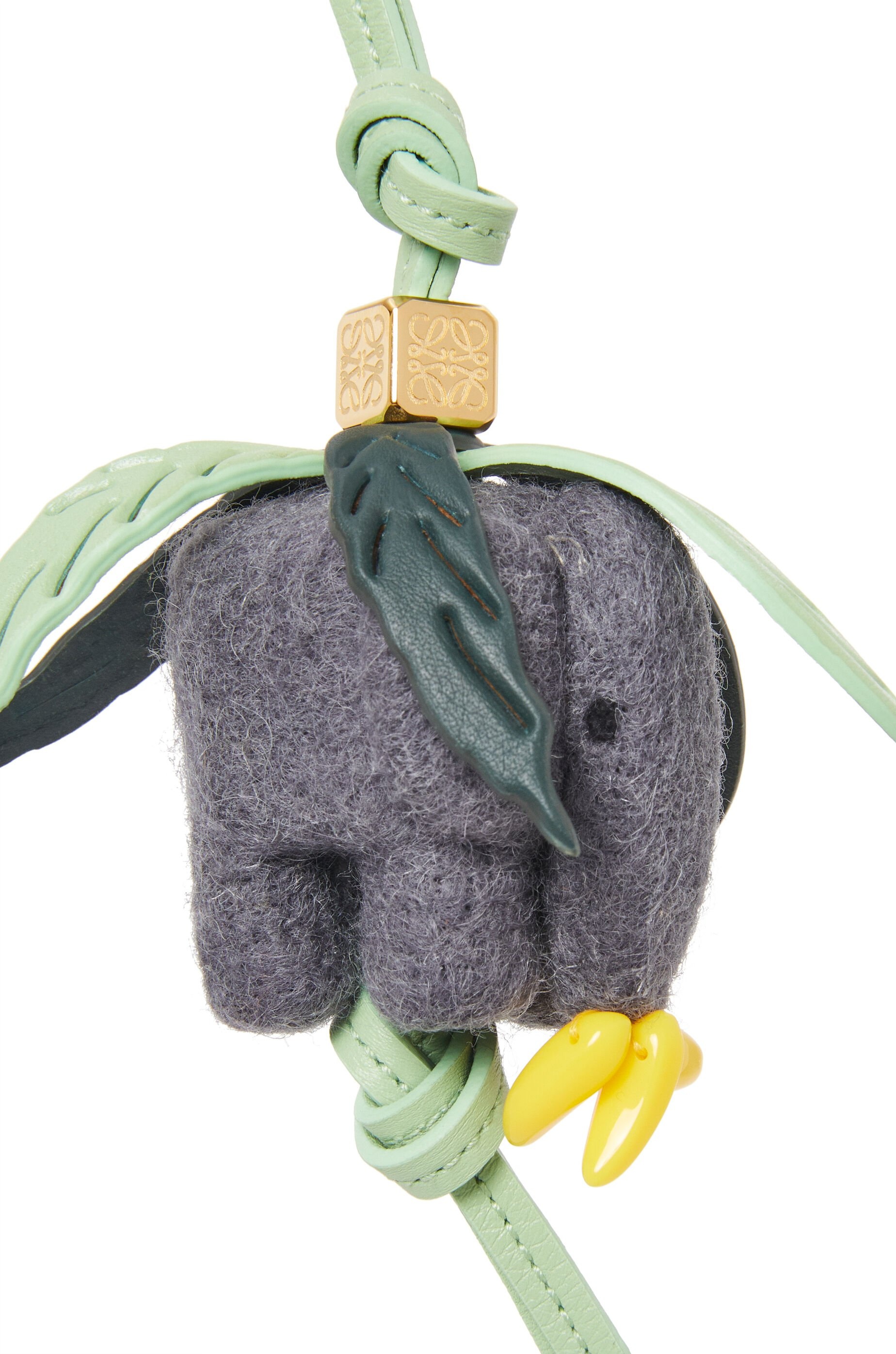 Elephant charm in felt and calfskin - 2