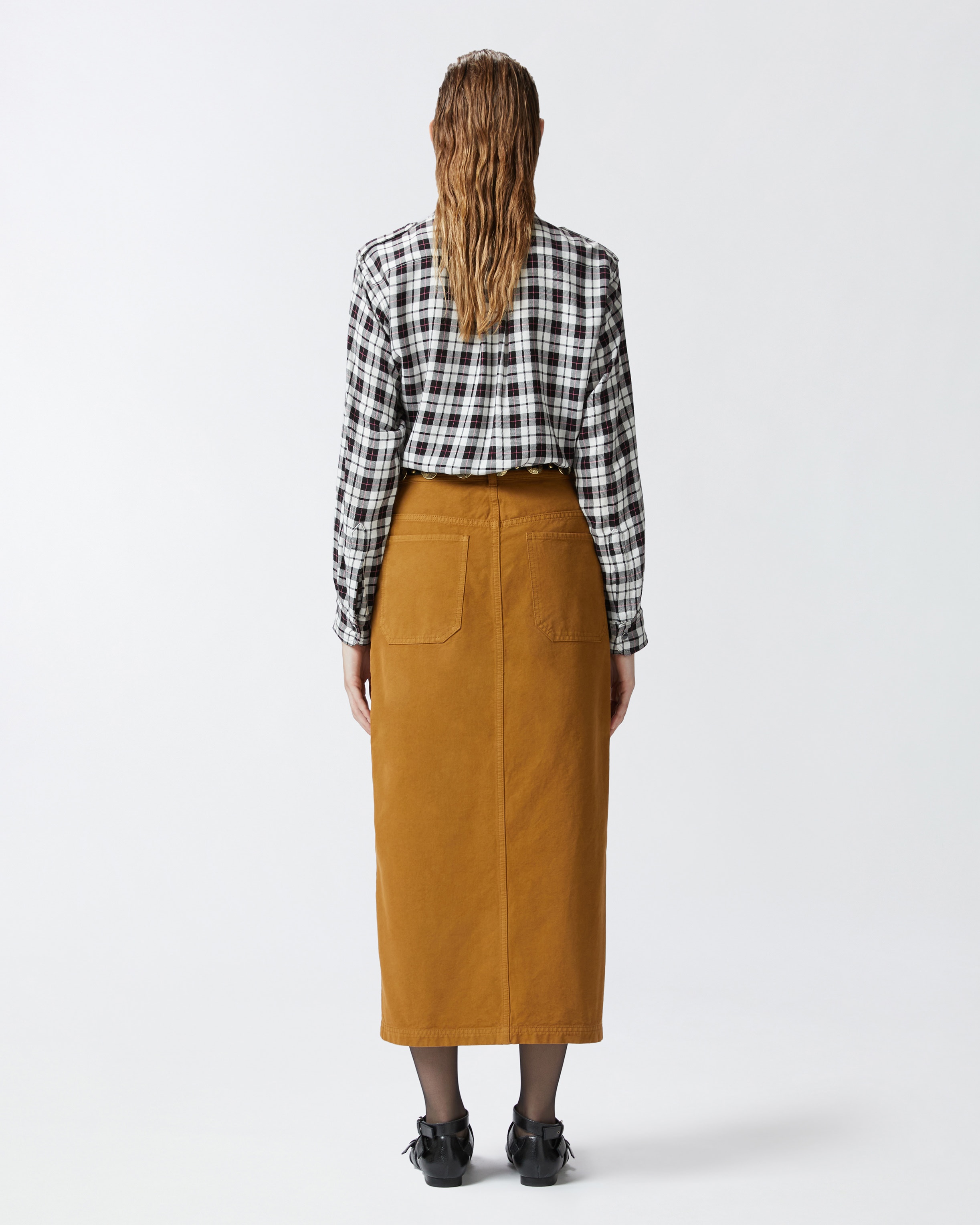 LONG COTTON WORKWEAR SKIRT - 4
