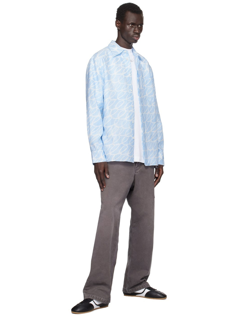 Marni Blue Scribble Motif Shirt outlook