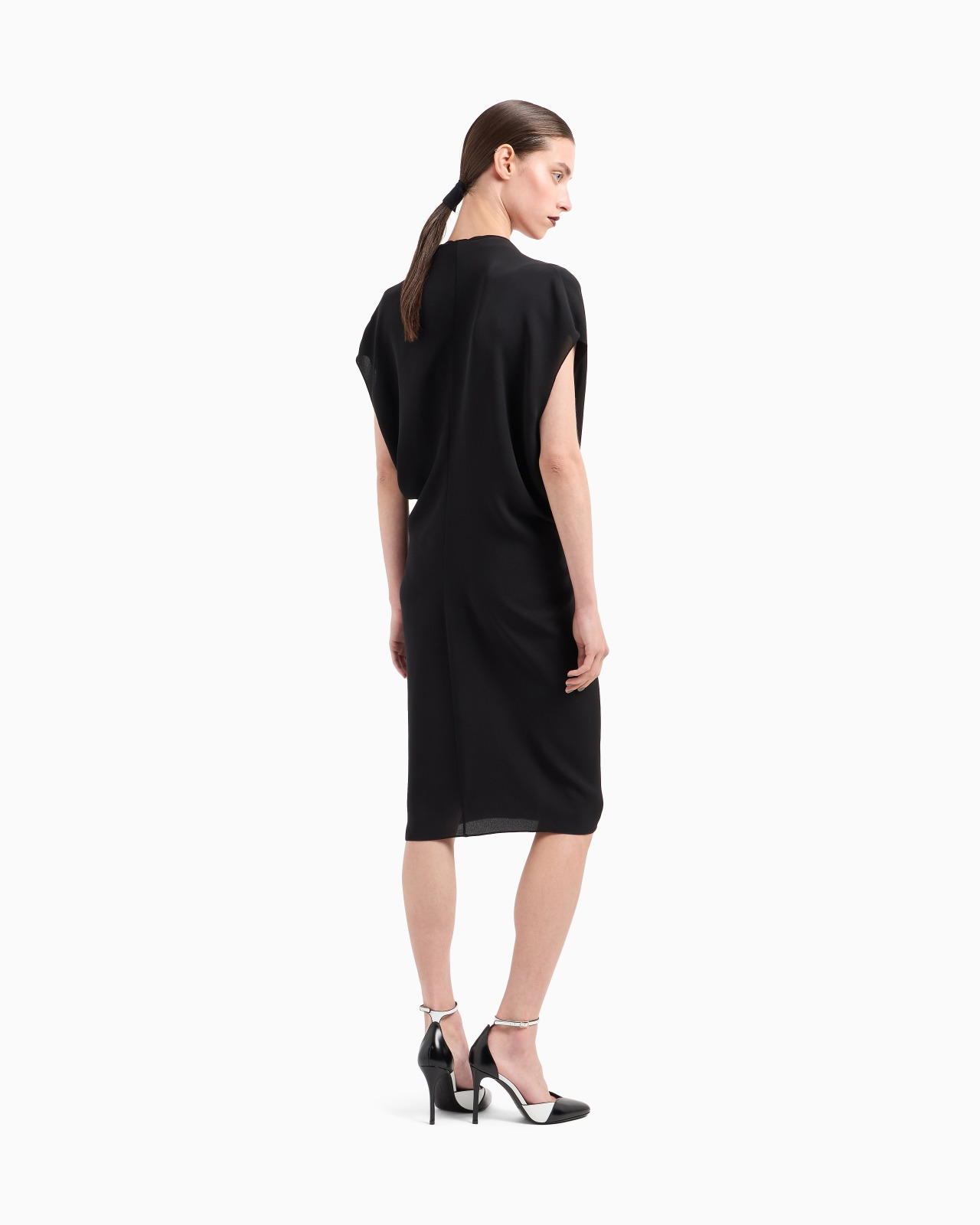 SILK TRIPLE GEORGETTE MIDI DRESS - 3