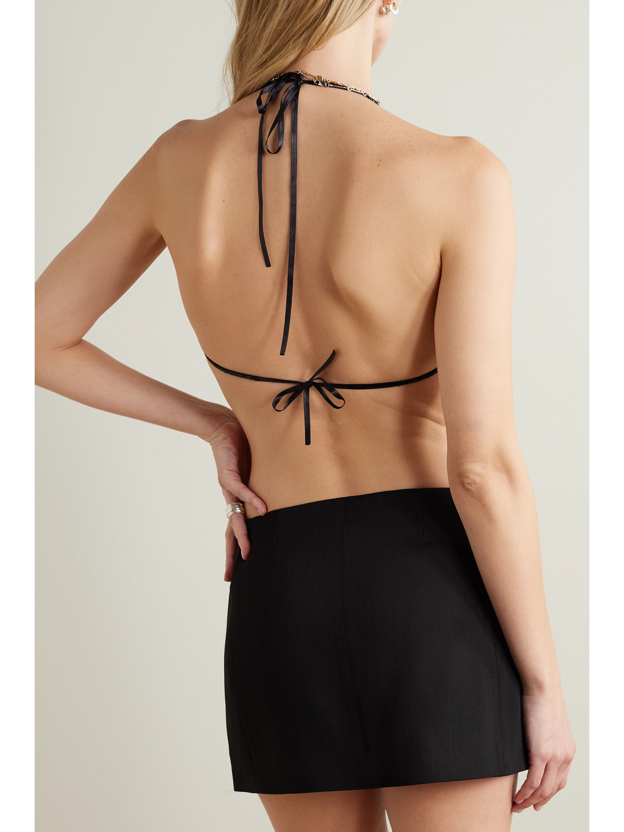 Margaux Cutout Bead-embellished Silk Top - 3