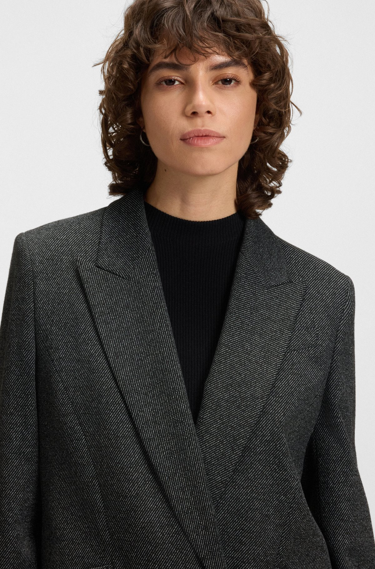 REGULAR-FIT BLAZER WITH CONCEALED CLOSURE - 5
