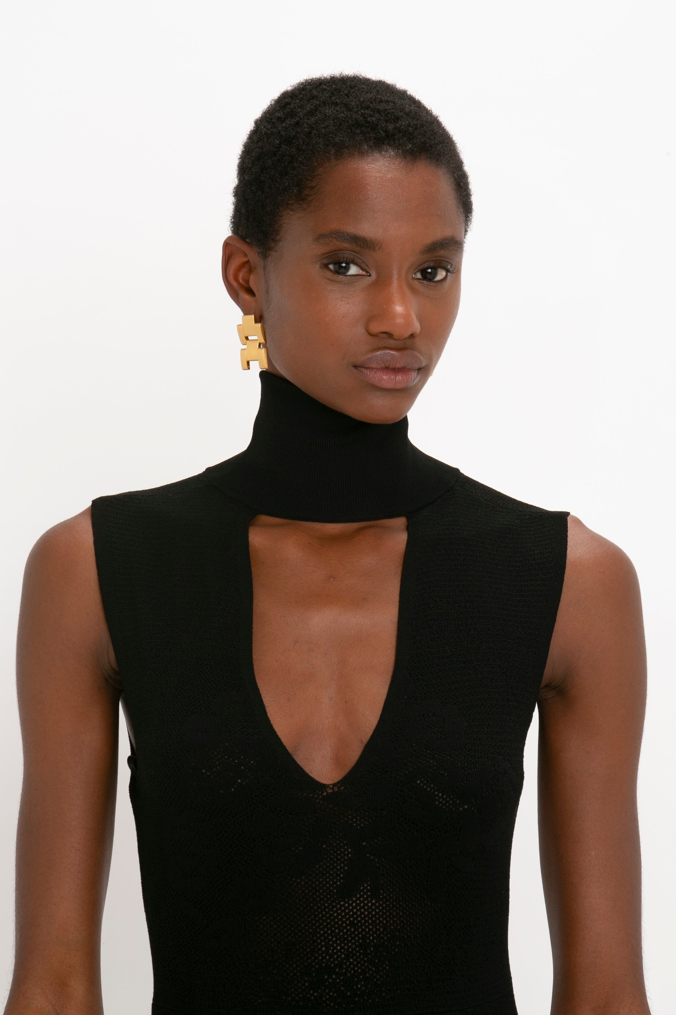 Victoria Beckham Cut Out Front Floor-Length Dress In Black - 1124KDR005145A- BLACK-XS | REVERSIBLE