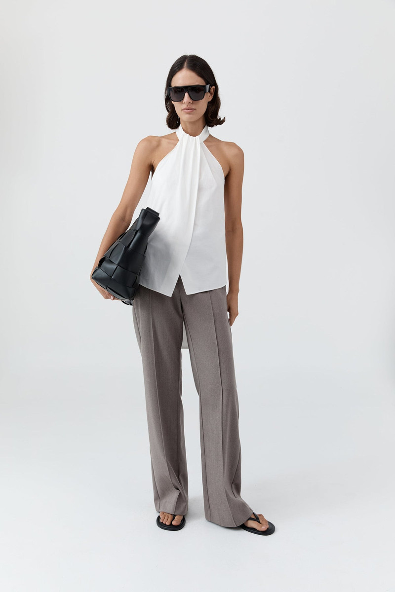 Oxford Halter Tie Back Top - White 6