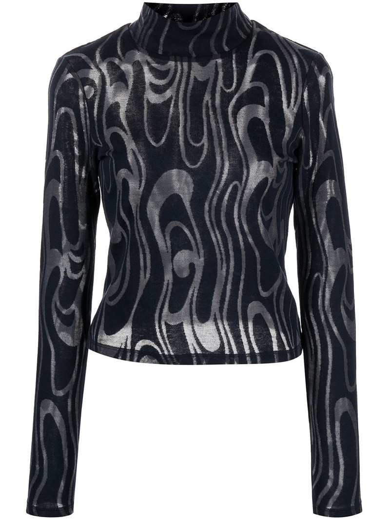 Shrunk turtleneck long-sleeve top 1