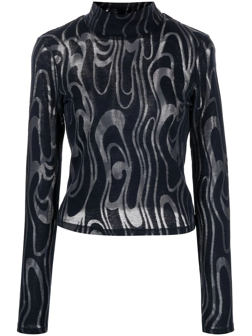 Shrunk turtleneck long-sleeve top - 1