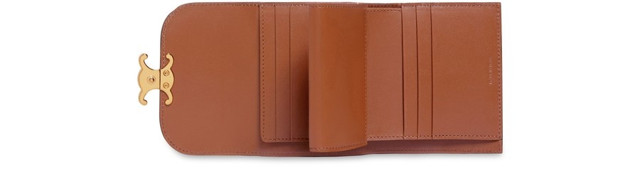 Small Flap Wallet in Shiny Smooth Lambskin - 4