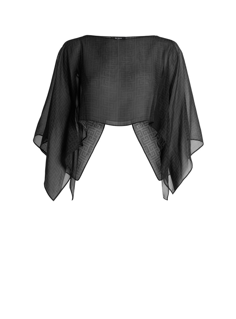 Monogram beach top in chiffon 1