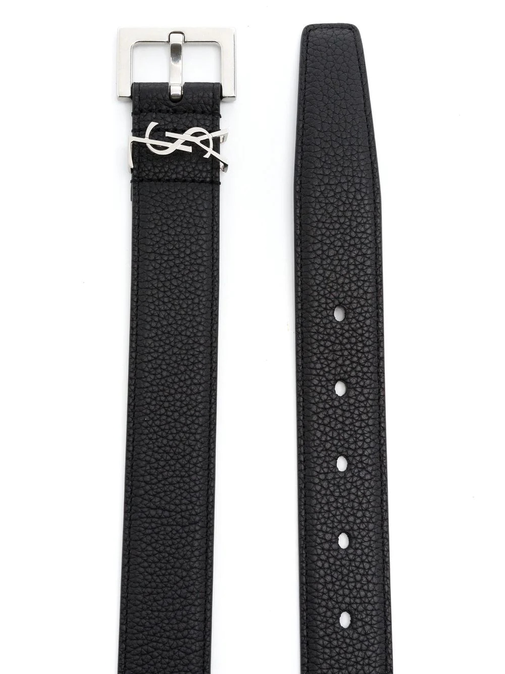 Logo-plaque leather belt - 2