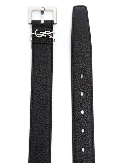 SAINT LAURENT Logo-plaque leather belt outlook