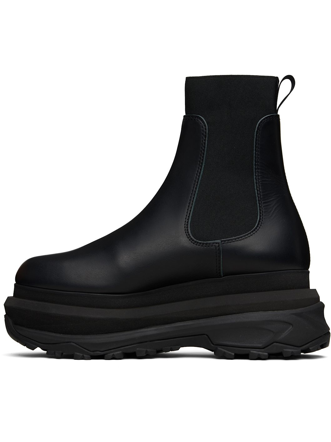 Black Leather Chelsea Boots - 3